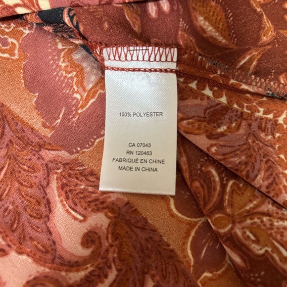 Alex & Lili Floral Patchwork Button Down Blouse Long Sleeve Career Office Large - Picture 12 of 15